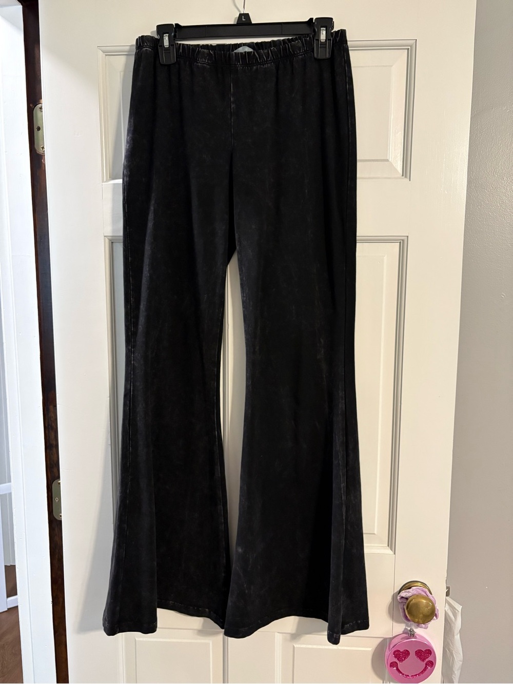 Black boutique Flare Pants with Elastic Waist
